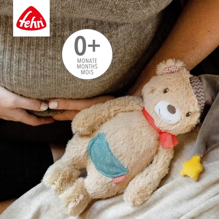 Fehn Kuscheltier Bär Bruno – Weicher Teddybär für Neugeborene als Einschlafhilfe - Stofftier zum Greifen,n – Bild 5